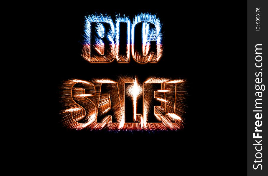 A commercial illustration announces a BIG SALE!