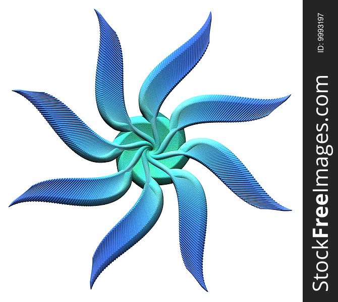 3d flower. Abstract 3D rendered illustration.