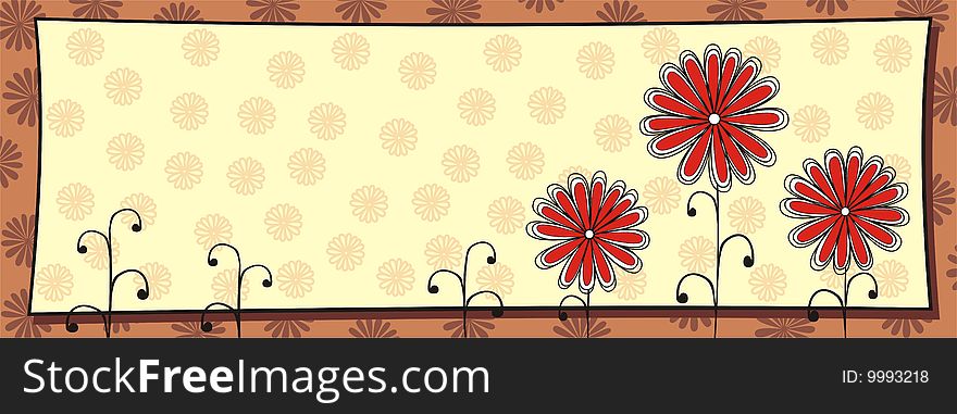 Abstract vector background with flowers. Abstract vector background with flowers