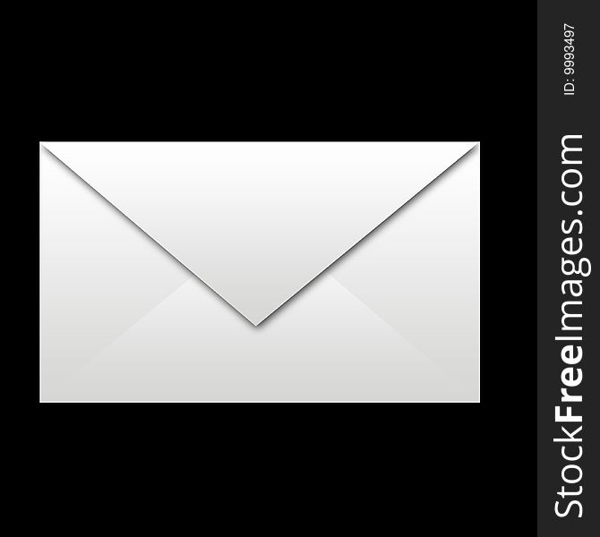 White envelope isolated on black background