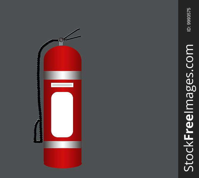 Red extinguisher isolated on gray background. Red extinguisher isolated on gray background