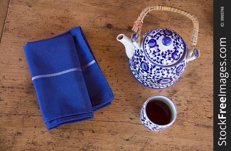 Traditional style tea on wooden table. Traditional style tea on wooden table