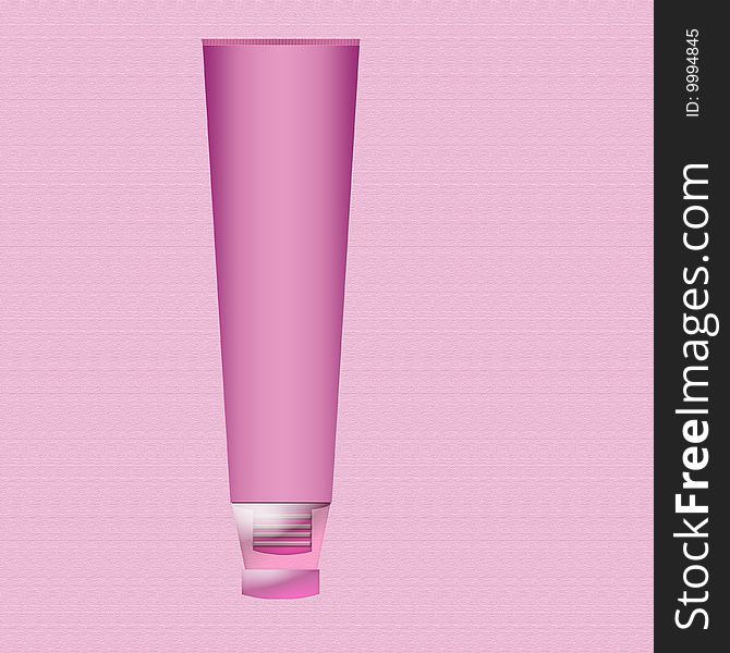 Pink tube on interesting pink background