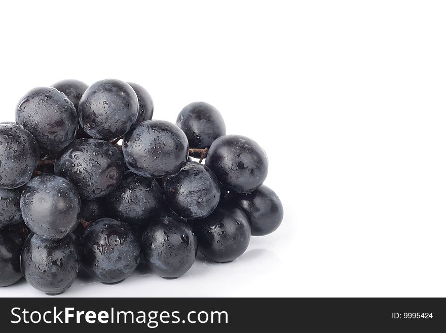 Grapes closeup isolated over white background. Grapes closeup isolated over white background