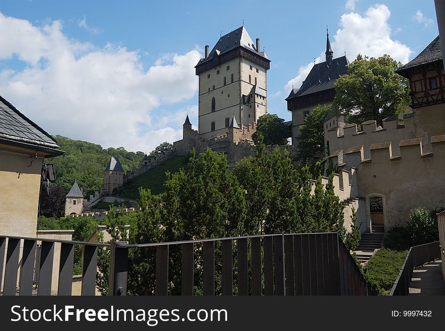 Czech. View of the castle Karlstejn. Czech. View of the castle Karlstejn