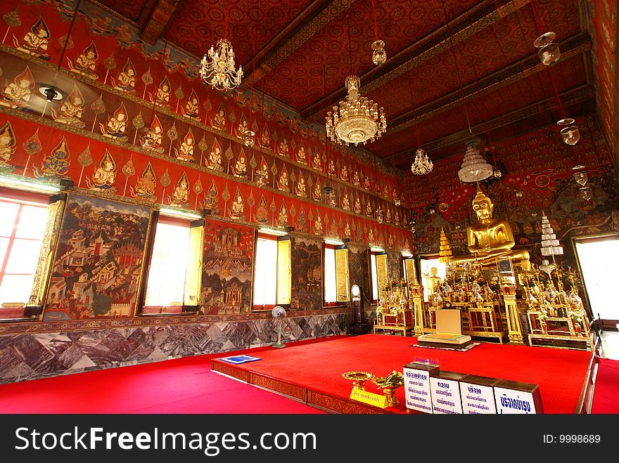 Buddha Statue Inside A Siam Temple