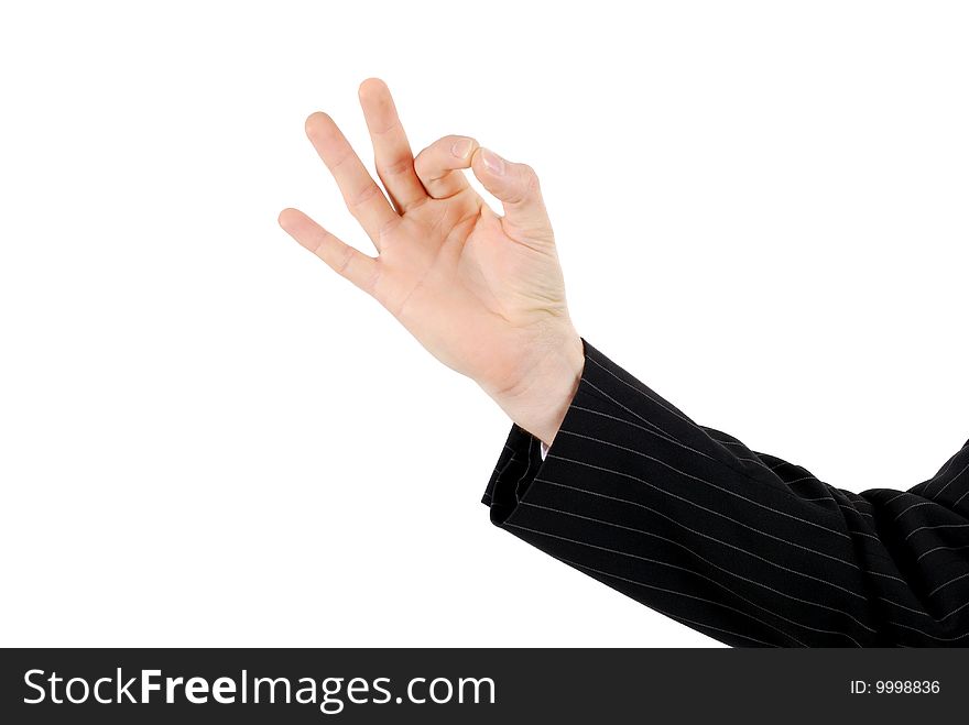 Business Hand Gesturing Okay Sign