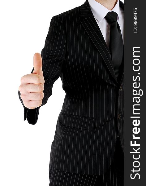 This is an image of business man giving thumbs up. This is an image of business man giving thumbs up.