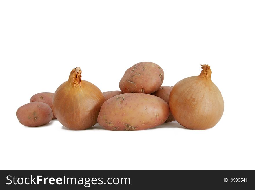 Raw vegetables isolated over white