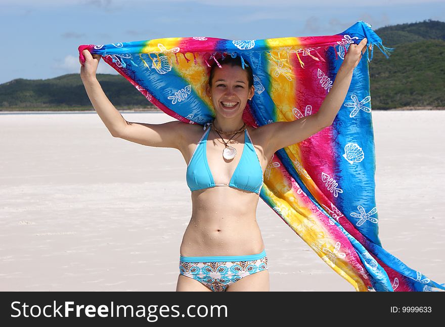 A photo of beautiful girl on the beach. A photo of beautiful girl on the beach.