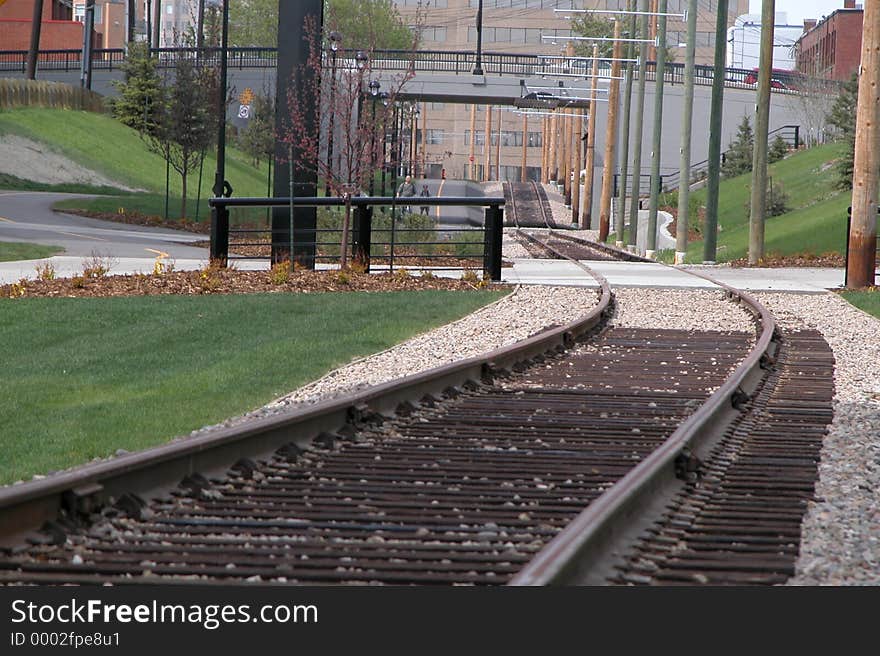 Photo of rails for the Strathcona Street Car. Photo of rails for the Strathcona Street Car