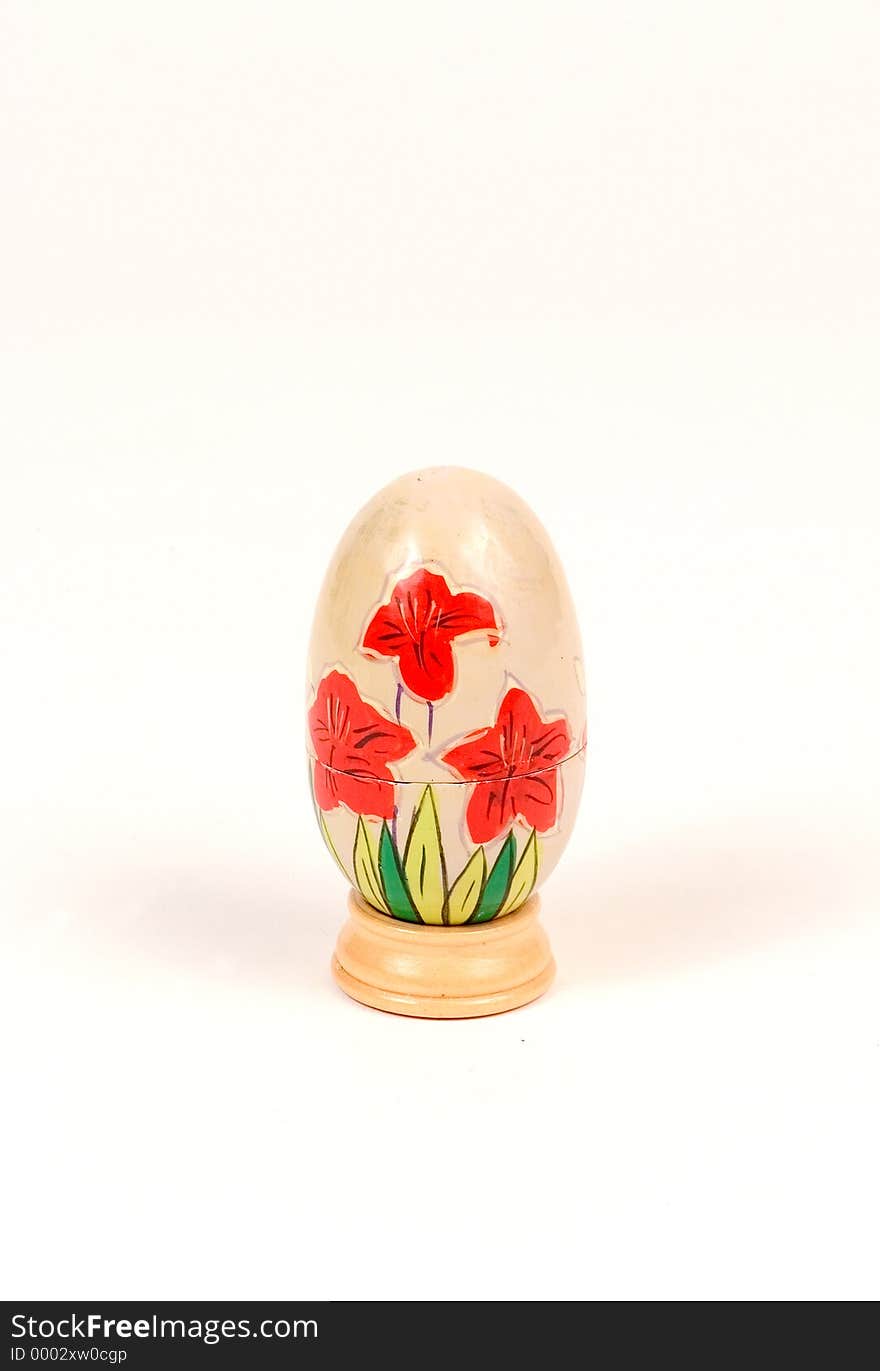 Decorated wooden egg