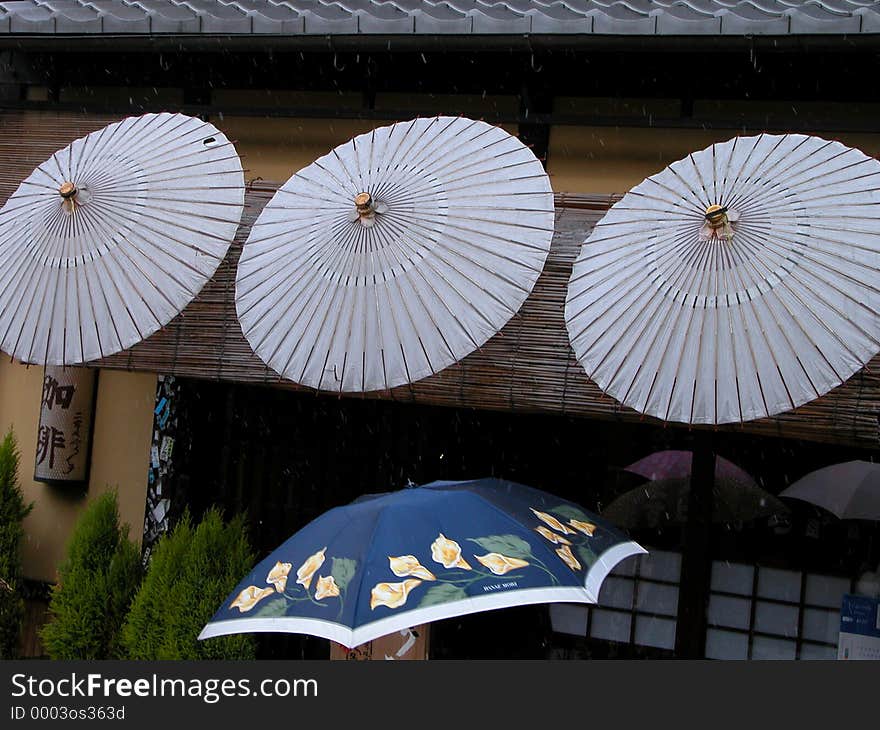 New and old umbrellas in Japan