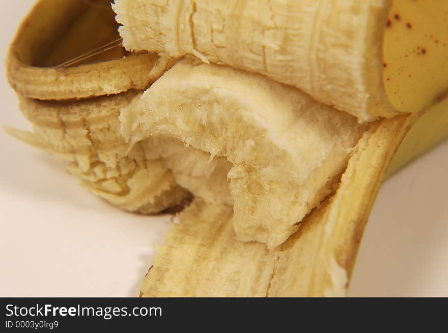 Photo of a Banana With Piece Missing