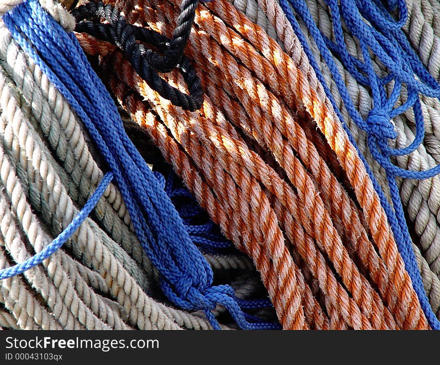 ropes on a fisherboat