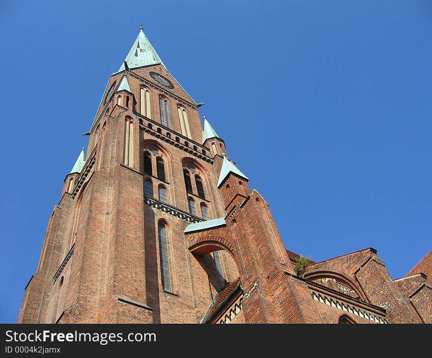 600 years old gothic cathedral of Schwerin, Germany.