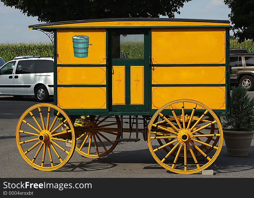 Photo of an Old Carriage Used For Ice Cream. Photo of an Old Carriage Used For Ice Cream.