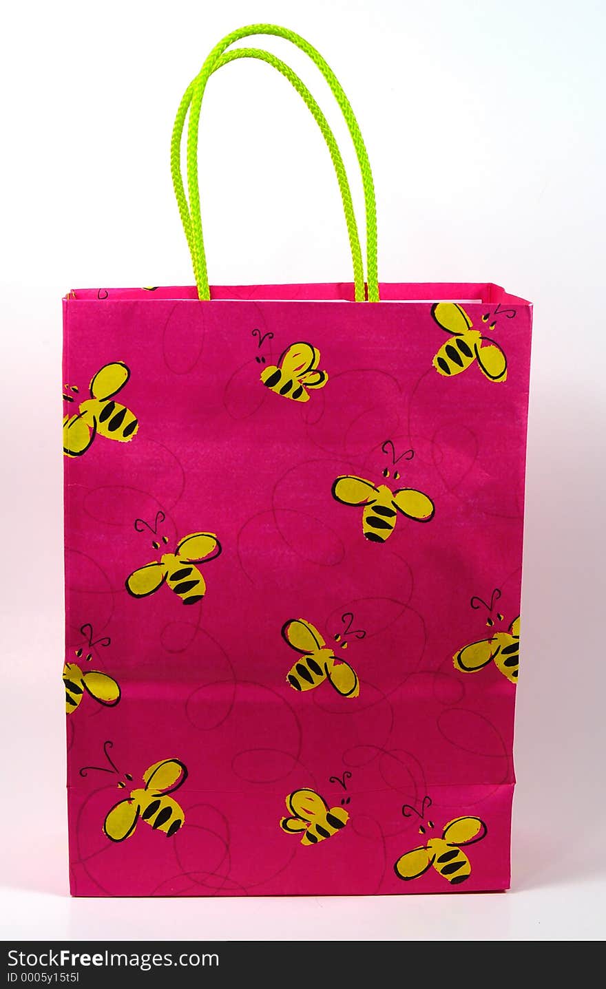 Photo of a Gift bag With Bees Painted On It. Photo of a Gift bag With Bees Painted On It.