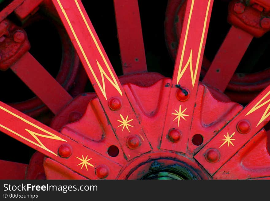 Close up of steam thresher wheel. Close up of steam thresher wheel.