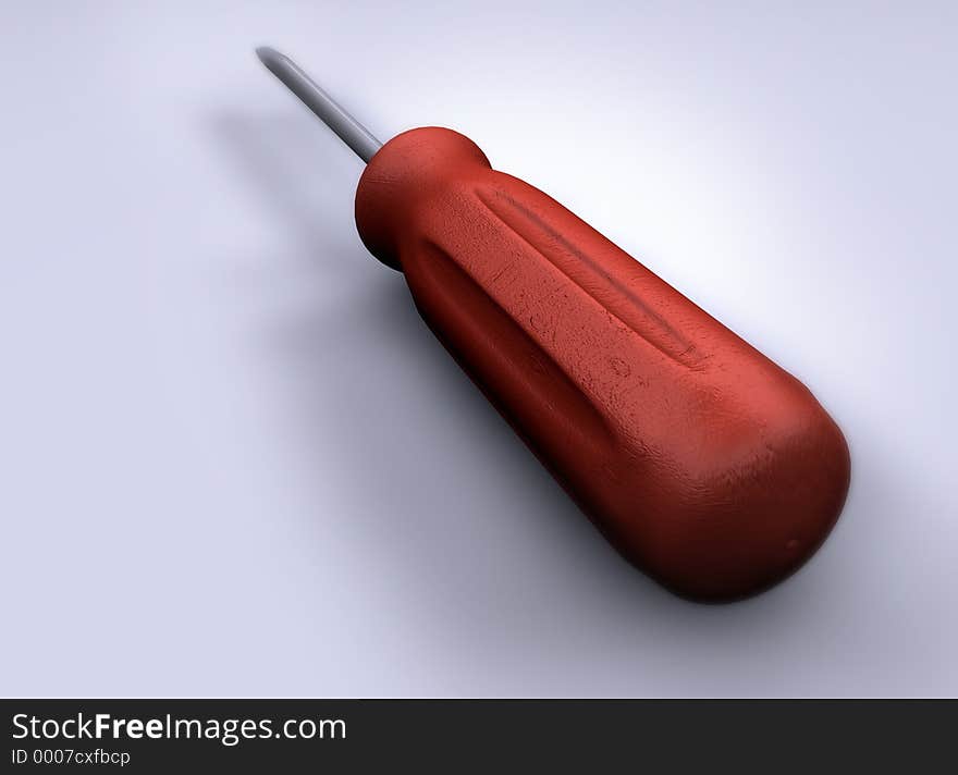 My 3D rendering of a screwdriver.