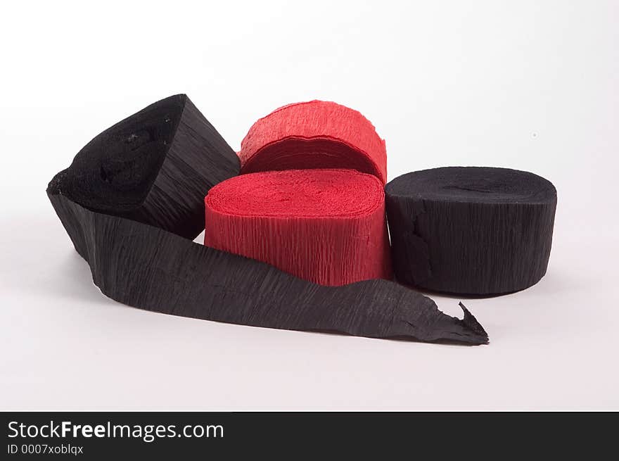 Black and Red Crepe Paper