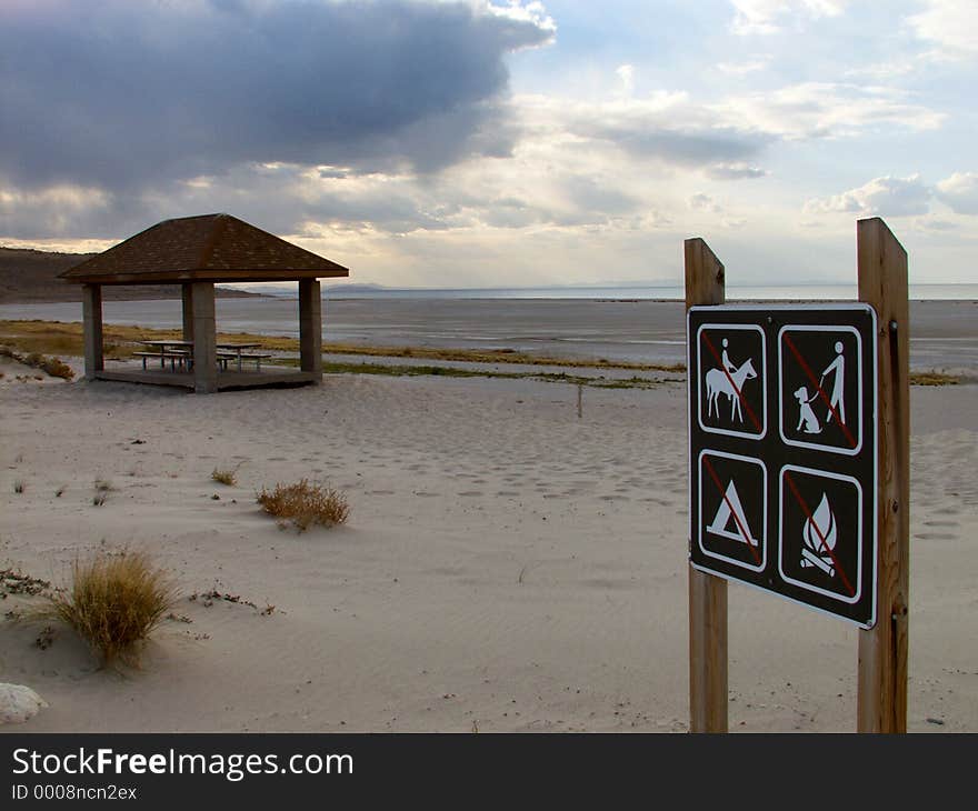 Sign on a picnic area