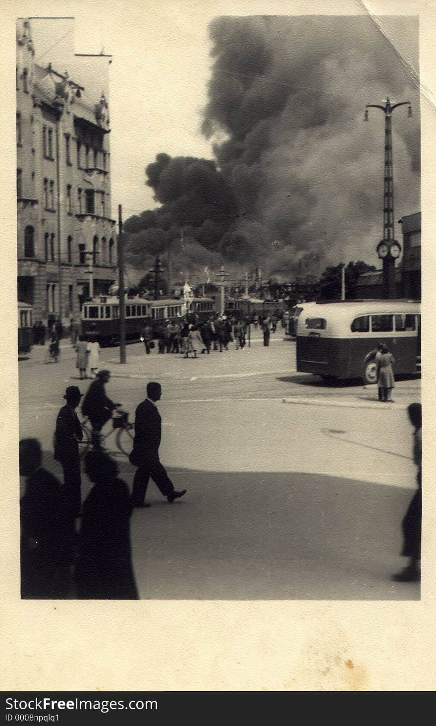 A Slovak refinery called Apollo in fire. It was the first bomb attack on Bratislava, the capital of Slovak Republic. My late grandpa had an ardour for photodocumentation, this pic is from his heritage. I, as heiress of his memories, permit the use of this photo. He would be glad.TechNote: The structure on the pic is the structure of photopaper. A Slovak refinery called Apollo in fire. It was the first bomb attack on Bratislava, the capital of Slovak Republic. My late grandpa had an ardour for photodocumentation, this pic is from his heritage. I, as heiress of his memories, permit the use of this photo. He would be glad.TechNote: The structure on the pic is the structure of photopaper.