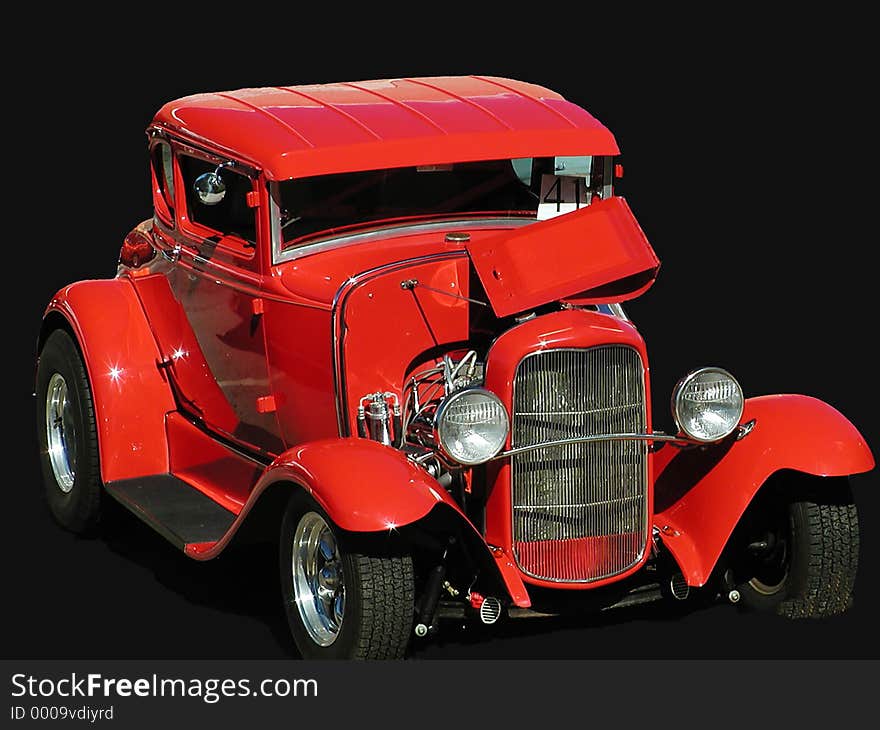 Red,restored,1932 Ford Coupe. Red,restored,1932 Ford Coupe