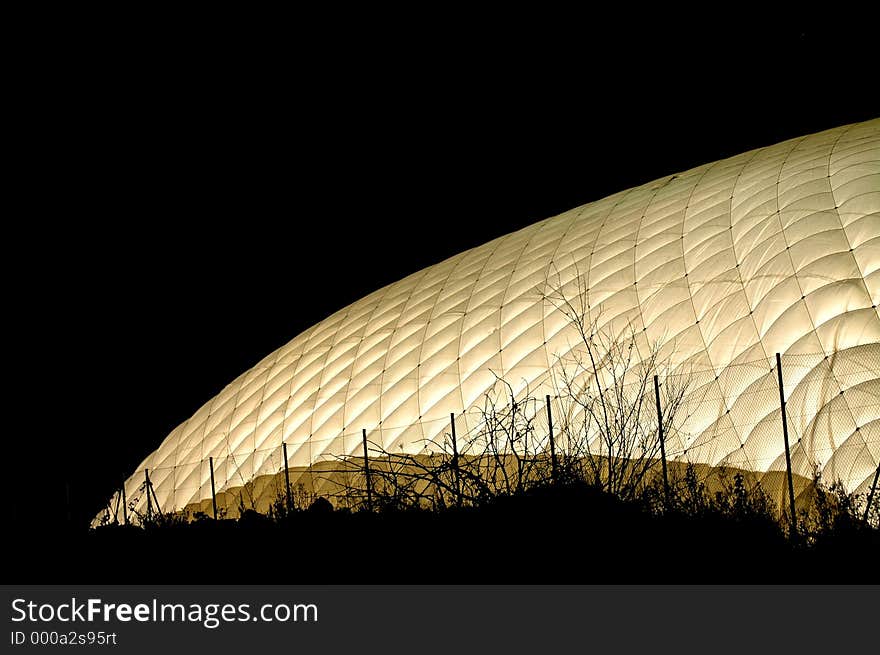 There is something alien about this temporary tennis hall at night!. There is something alien about this temporary tennis hall at night!