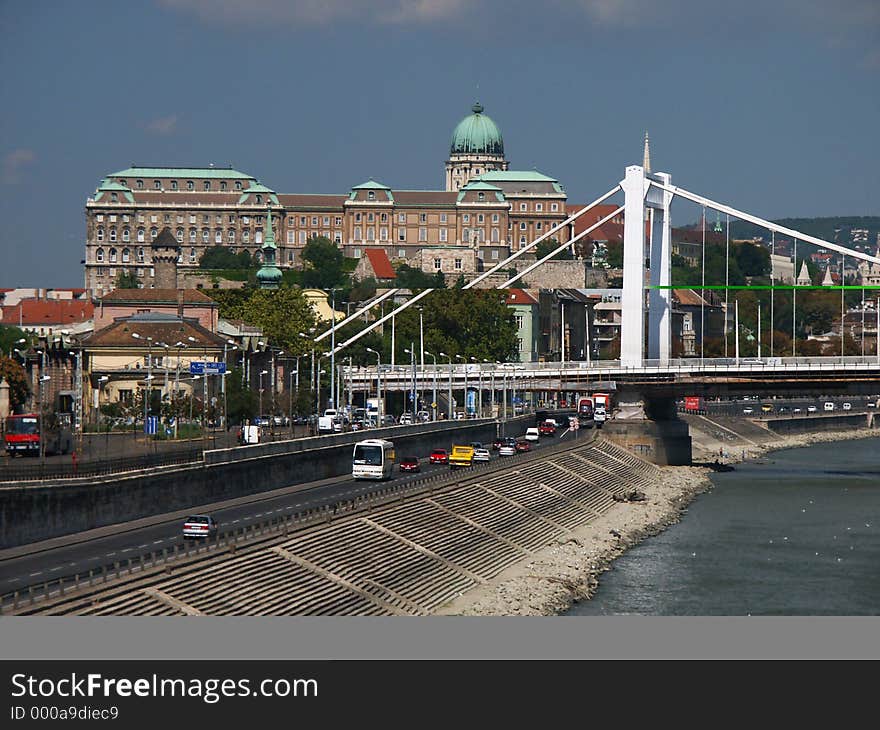 Buda Castle and Elizabet Bridge, Budapest, Hungary