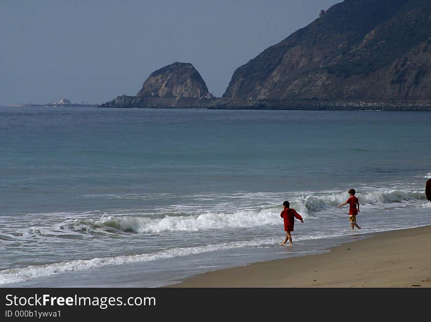 Kids playing on the Beach