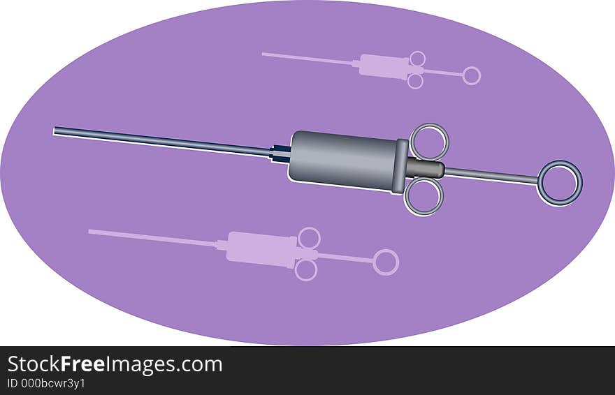 illustration of a embalming syringe