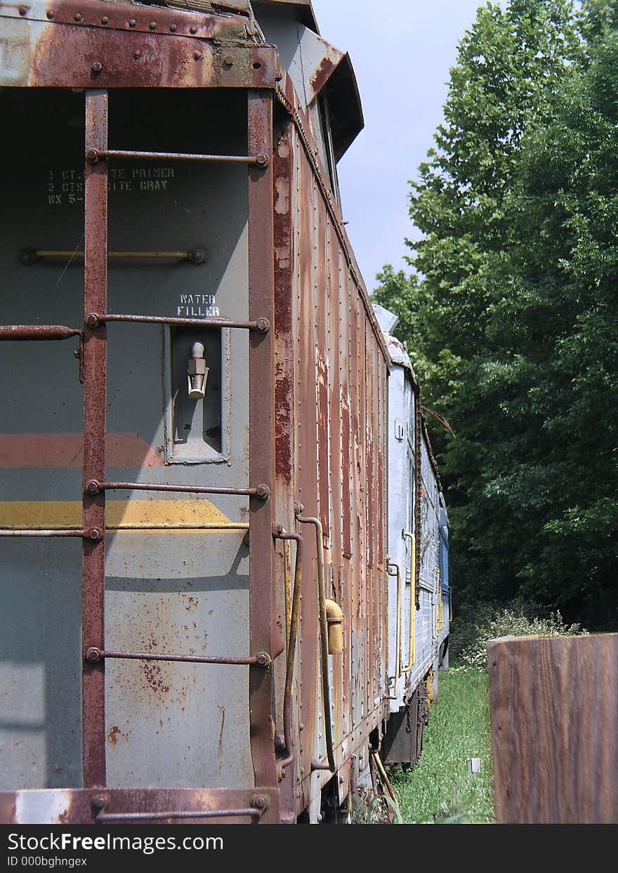 Old train in the fields. Old train in the fields