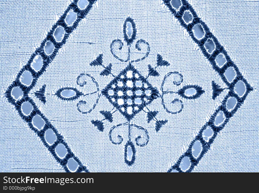 Curtain detail in blue color. Curtain detail in blue color