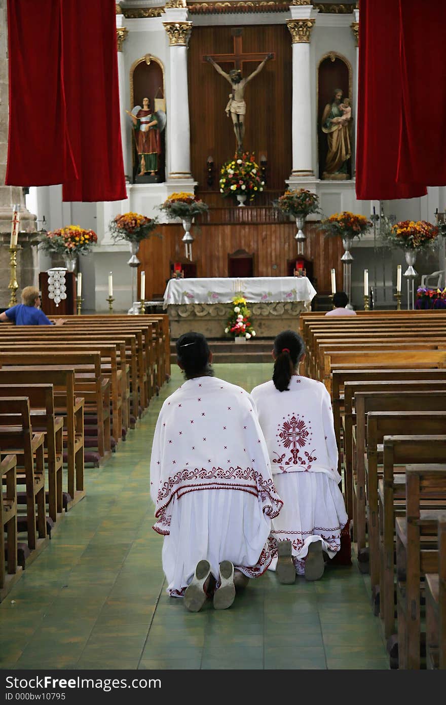 Worshiping - walking on their knees - Catholic Cathedral, Mexico