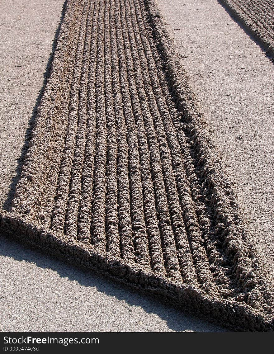 A detail of a sand arrangement in the Silaver Temple garden from Kyoto,Japan. A detail of a sand arrangement in the Silaver Temple garden from Kyoto,Japan