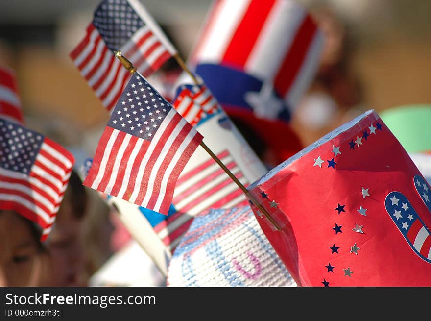 Hats with little flags. Hats with little flags