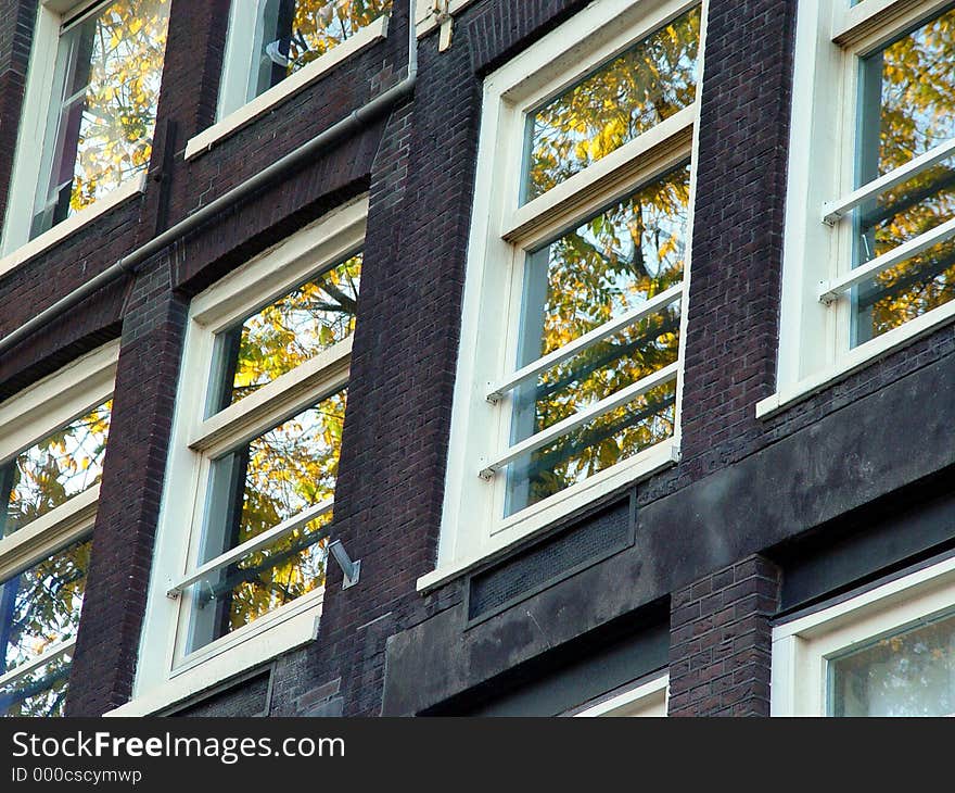 Window autumn reflections from Amsterdam. Window autumn reflections from Amsterdam