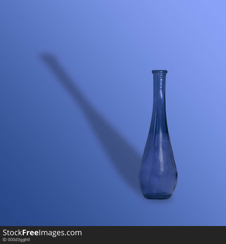 Blue vase with shadow