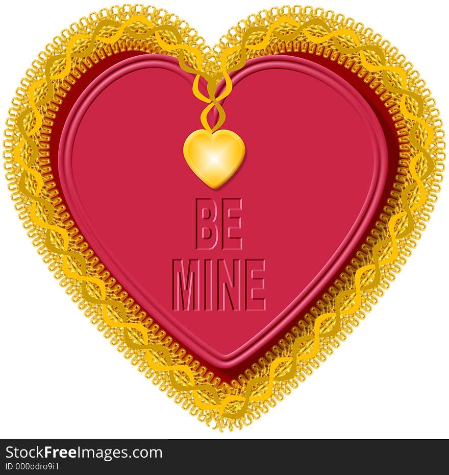 This illustration that I created depicts a red Valentine heart with Be Mine imprinted. This illustration that I created depicts a red Valentine heart with Be Mine imprinted