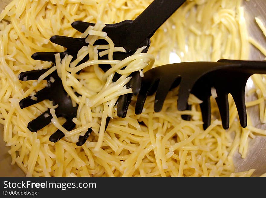 Spaghetti Noodles with Serving Tools