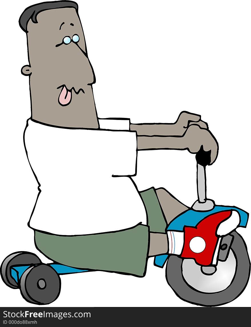 This illustration that I created depicts a boy riding a tricycle. This illustration that I created depicts a boy riding a tricycle