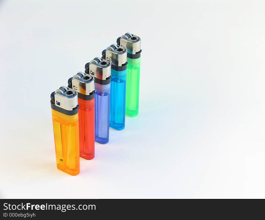 Five lighters in a row