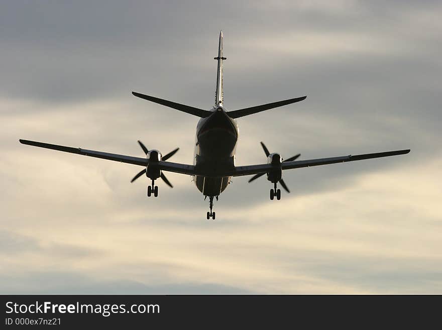 Air plane preparing to land. Air plane preparing to land