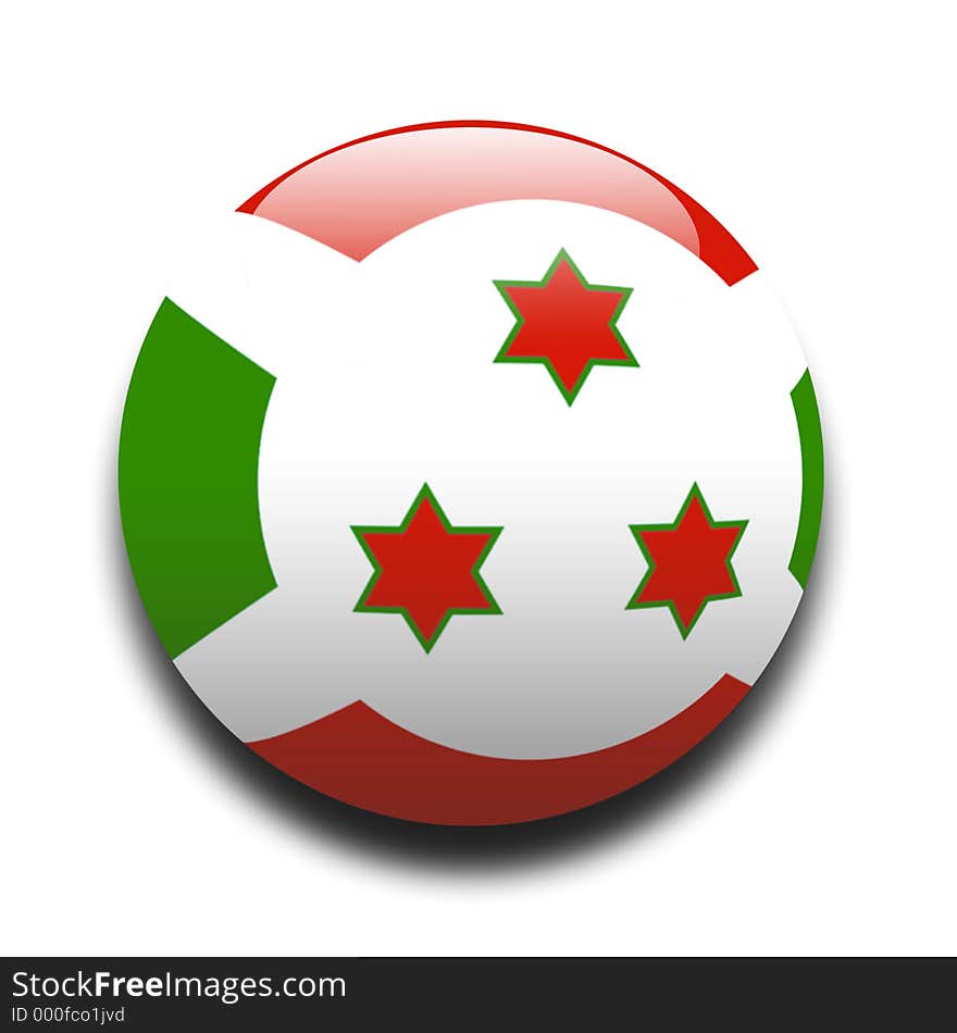 Burundi flag in the style of a ball