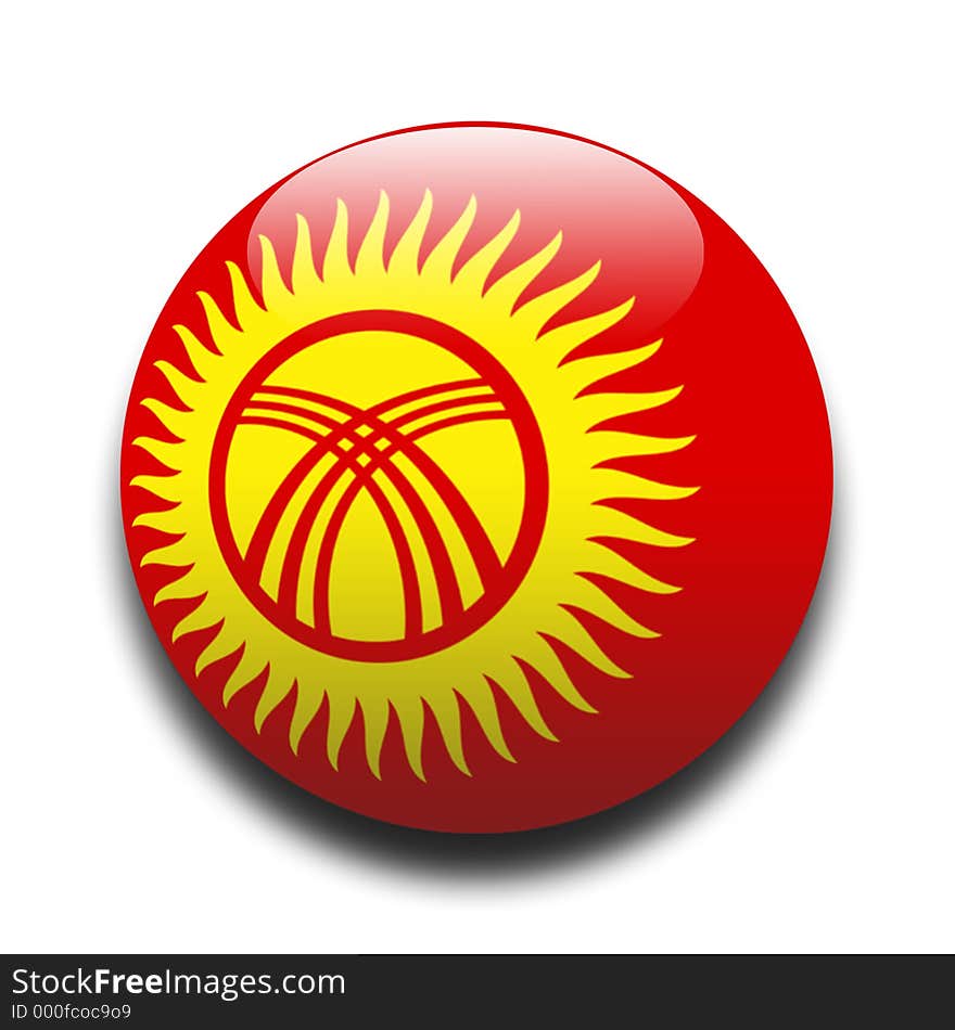 Kyrgyzstan flag in the style of a ball. Kyrgyzstan flag in the style of a ball