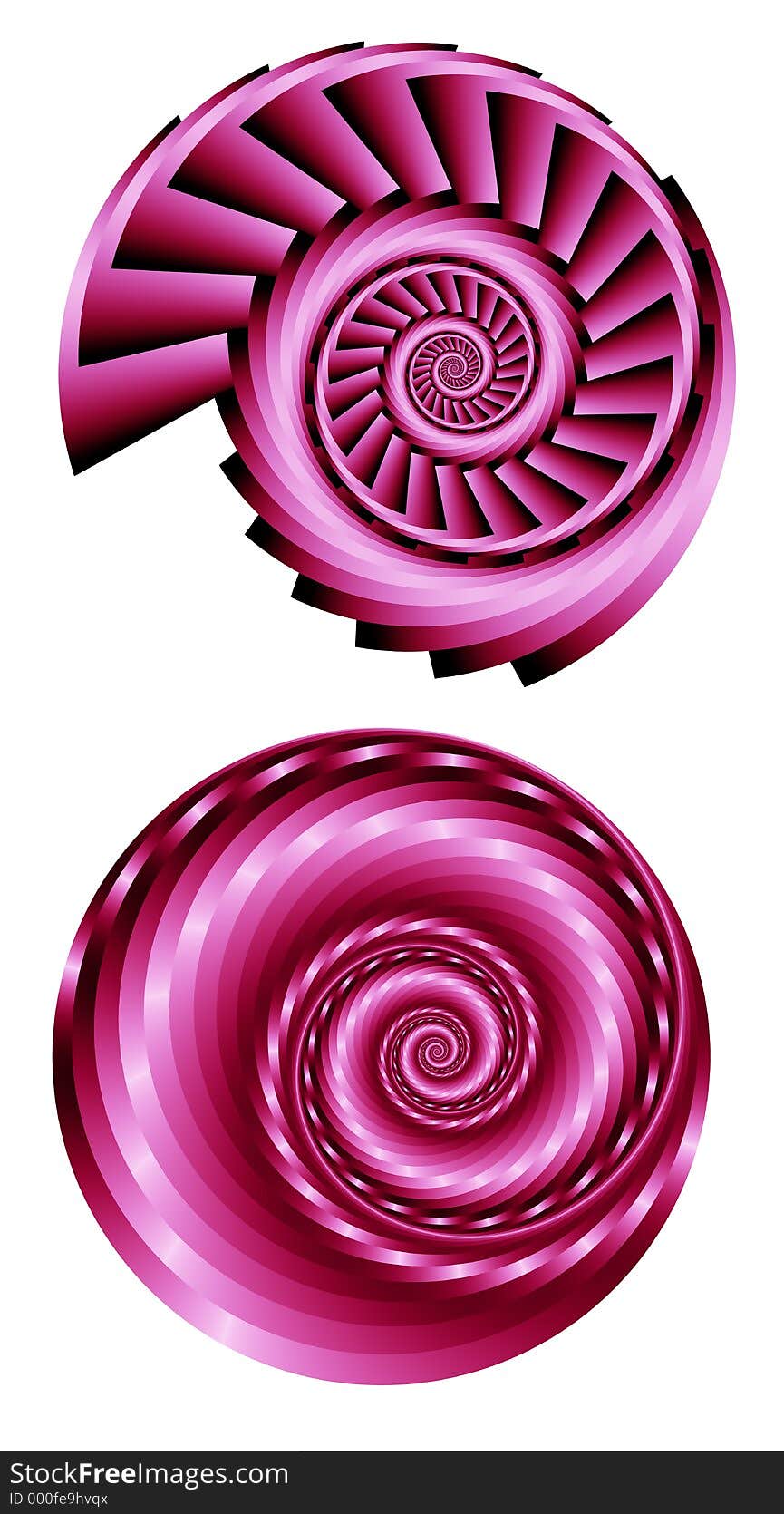 Two Pink Fractal Spirals 2