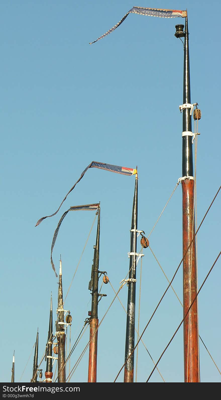 Mast of old dutch fishing boats