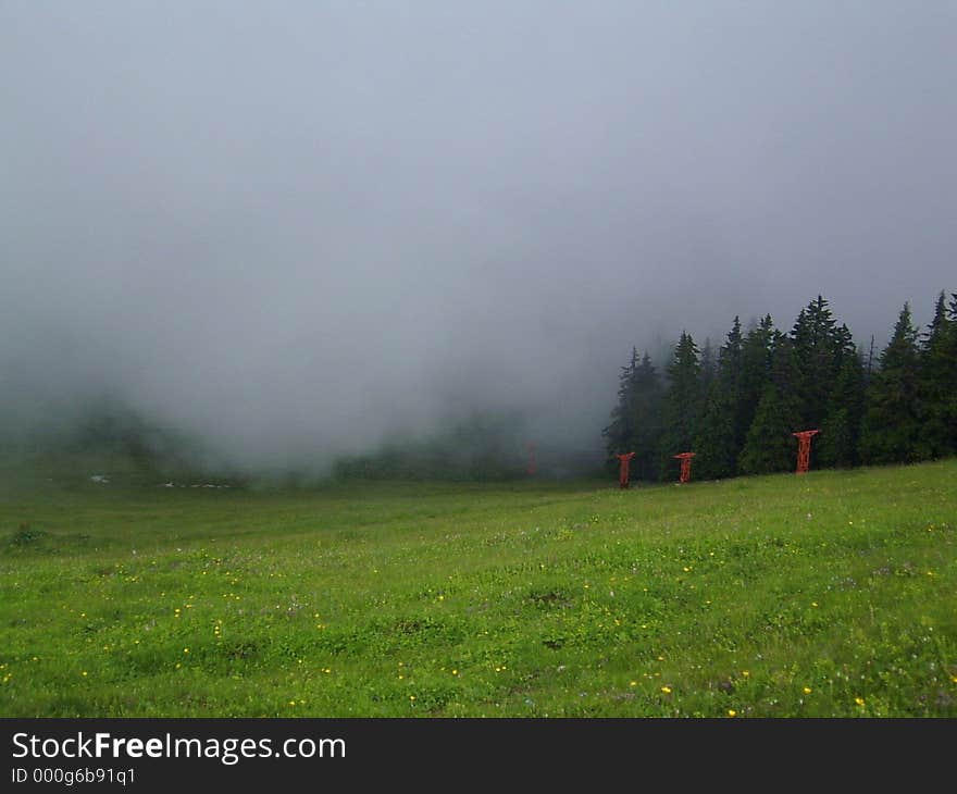 foggy landscape. foggy landscape