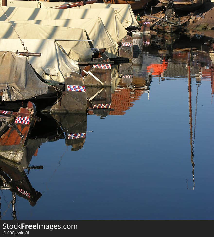 Boats in the winter in tha habour